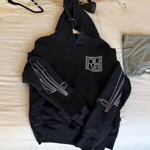 Rhude Black Hoodie with Gray Accents